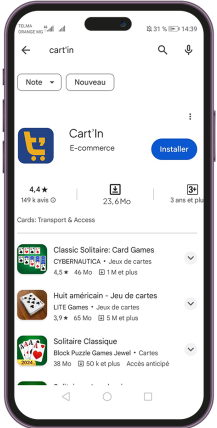 Télécharger l'application Cart'In sur Google Play